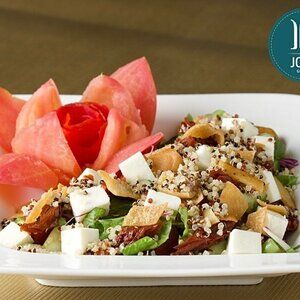 Quinoa Fattoush with Halloumi and Sun-Dried Tomato